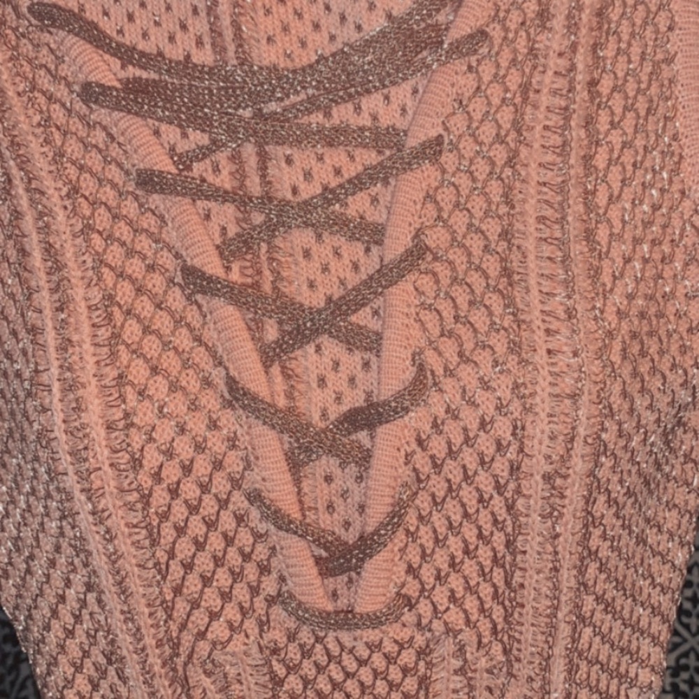 Midi pink and rose gold metallic dress